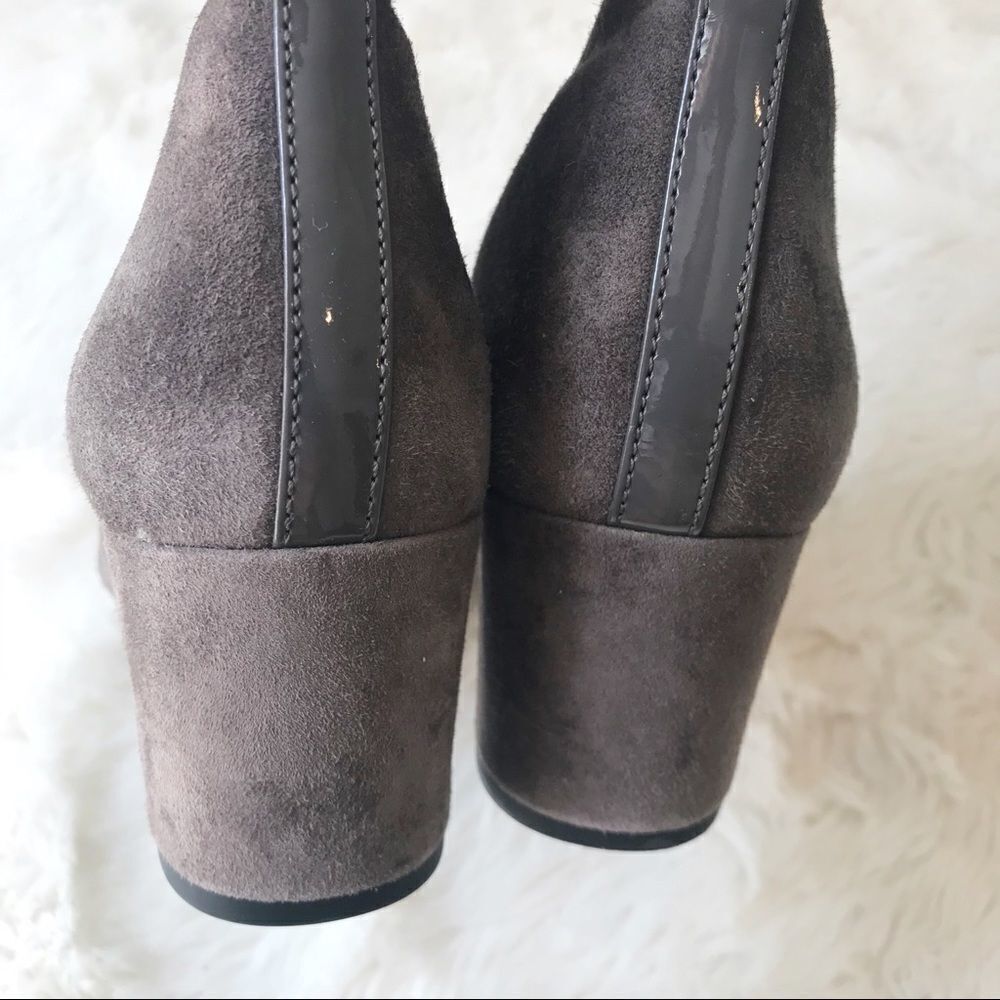 DONALD PLINER Suede Knee High Boot Chunky Heel Round Toe Taupe Gray Size 6.5 - Picture 9 of 14